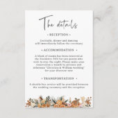 Boho Holiday Botanical Wedding Details Begleitkarte (Vorderseite)