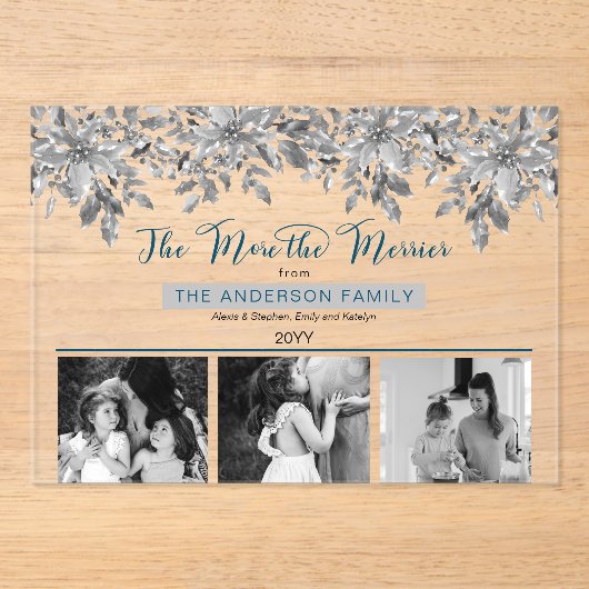 Boho Holiday Greenery The More the Merrier 3 Photo Acryleinladungen (Vorderseite)