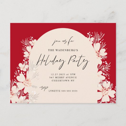 Boho Holiday Party in Desert Red Postkarte (Vorderseite)