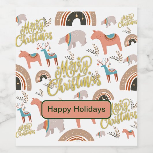 Boho Holiday Saison Weinetikett (Einzelnes Label)