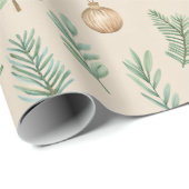 Boho Holiday Watercolor Weihnachtsanfang Geschenkpapier (Rolleneckpunkt)