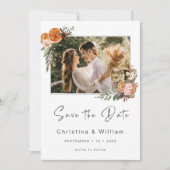 Boho Holiday Wedding Save the Date Einladung (Vorderseite)