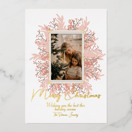 Boho Holiday Wreath Christmas Foto Folien Feiertagskarte