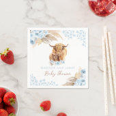 Boho Holy Cow Blue Pampas Grass Boy Baby Shower Serviette (Beispiel)