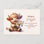 Boho Holy Cow Highland Cow Baby Raffle Diapper Begleitkarte (Vorderseite)