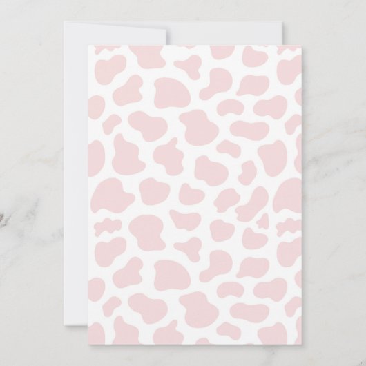 Boho Holy Cow Pink Pampas Grass Girl Babydusche Einladung (Rückseite)