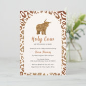 Boho Holy Cow Western Highland Cow Babydusche Einladung (Stehend Vorderseite)