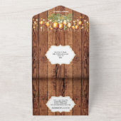 Boho Holz Blätter Himmelsleuchten bohemian elegant All In One Einladung (Außenbereich)