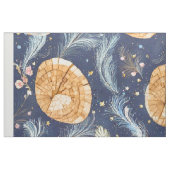 Boho-Holzoptik-Fächer und Navy-Feder-Botanik Stoff (Fat Quarter (45,7 x 55,9 cm))