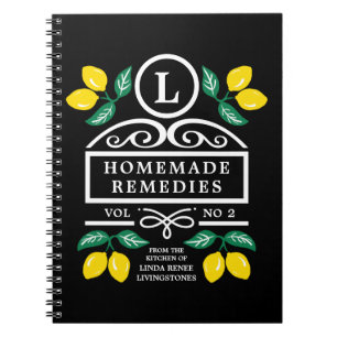 Boho Homemade Remedies Lemons Notizblock