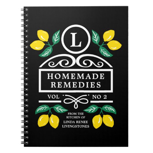 Boho Homemade Remedies Lemons Notizblock (Vorderseite)