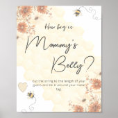 Boho Honey Baby Dusche wie groß ist Mama's Bauch Poster (Vorne)