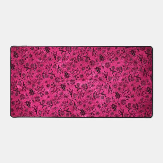 Boho Honey Bee Floral Pattern Trendy Niedlich Hot Schreibtischunterlage (Vorderseite)