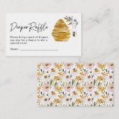 Boho HoneyBee Diaper Raffle Baby Shower Begleitkarte (Vorne/Hinten)