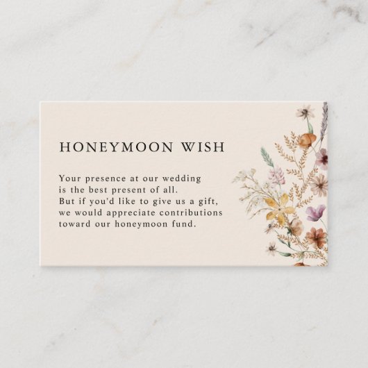 Boho Honeymoon Wish Enclosure Card Begleitkarte (Vorderseite)