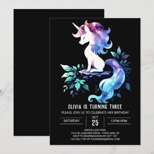 Boho Horse Birthday Einladung (Vorne/Hinten)