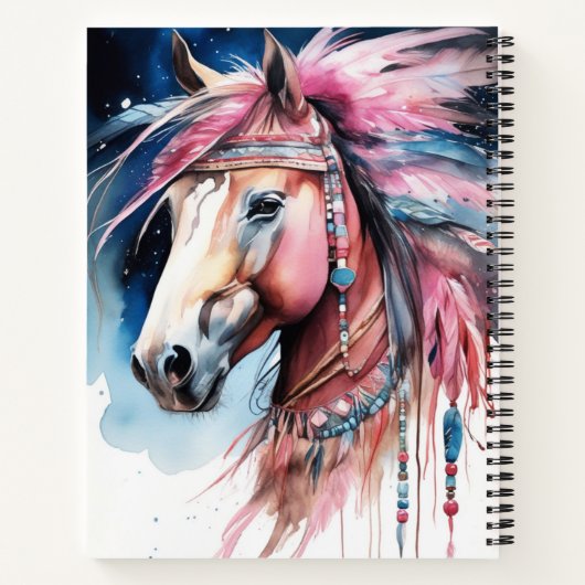 Boho Horse-Notebook Notizblock (Rückseite)