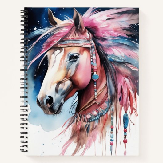 Boho Horse-Notebook Notizblock (Vorderseite)