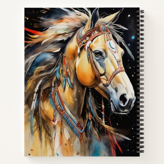 Boho Horse-Notebook Notizblock (Rückseite)