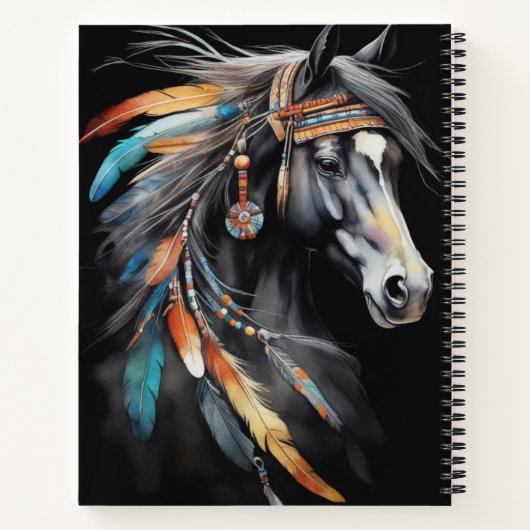 Boho Horse-Notebook Notizblock (Rückseite)