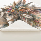 Boho Horse with feathers Sherpadecke (3/4)