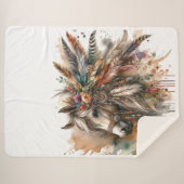 Boho Horse with feathers Sherpadecke (Vorderseite (Horizontal))