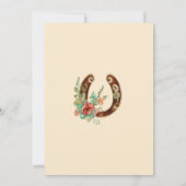 Boho Horseshoe Wildblumen Fiftieth Birthday Einladung (Rückseite)