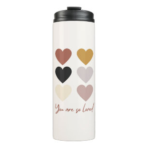 Boho Hört Liebe positives Zitat Sie sind so gelieb Thermosbecher