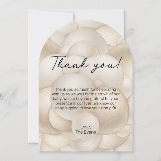 Boho Hot Air Ballon Babydusche Danke Karte (Vorderseite)