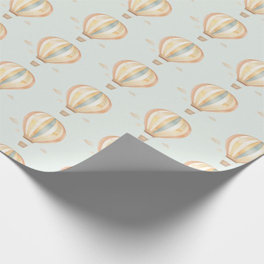 Boho Hot Air Ballon Geschenkpapier (Ecke)