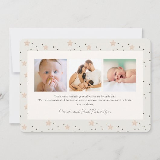 Boho Hot Air Balloon Sky Boy Ankündigung zur Gebur (Rückseite)