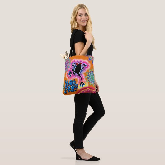 Boho Hot Frog Surf psychedelische Tote Tasche oran (Am Model)