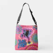 Boho Hot Frog Surf psychedelische Tote Tasche rot. (Rückseite)