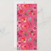 Boho Hot Pink Aquarell Blumenpaare Dusche Einladung (Rückseite)