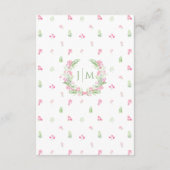 Boho Hot Pink Blumengarten Hochzeitsdetails Begleitkarte (Rückseite)