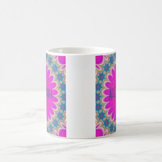 Boho Hot Pink Mandala Kaffeetasse (Mittel)