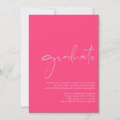 Boho Hot Pink Minimalistisch Arch Foto Abschluss Ankündigung (Rückseite)