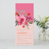 Boho Hot Pink Watercolor Brautparty Einladung (Stehend Vorderseite)