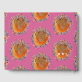 Boho Hot Pink Watercolor Wildblume Hochzeit Gästebuch (Rückseite)