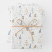 Boho House und Trees Weihnachten Geschenkpapier Set (Beispiel)