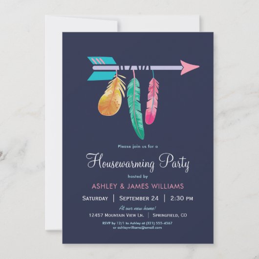 Boho Housewarming-Party Einladung (Vorderseite)