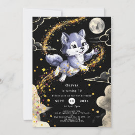 Boho Howling Wolf Birthday Einladung