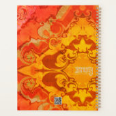 Boho Hübsch Modern Orange Personalisiert Teacher Planer (Rückseite)