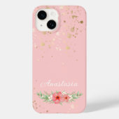 Boho Hübsch Pink & Elfenbeingrüne Blumenbezeichnun Case-Mate iPhone Hülle (Rückseite)