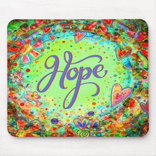 Boho Hübsche Blumengrün-Hope-Inspiritivität Mousepad (Vorne)