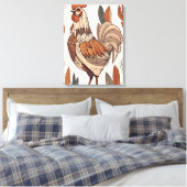 Boho Hühnerleaf Botanischer Kunststil Moderne Leinwanddruck (Insitu (Schlafzimmer))