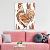 Boho Hühnerleaf Botanischer Kunststil Moderne Leinwanddruck (Insitu (Wohnzimmer))