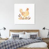 Boho Hühnerleaf Botanischer Kunststil Moderne Leinwanddruck (Insitu (Schlafzimmer))