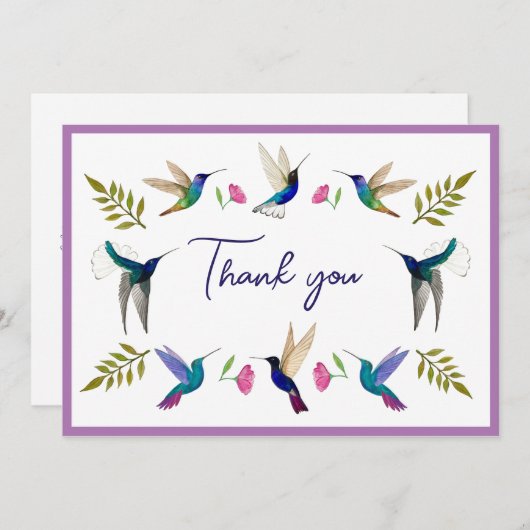 Boho Hummingbirds Dankeskarte (Vorne/Hinten)