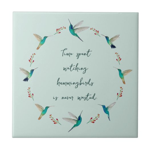 Boho Hummingbirds Fliese (Vorderseite)
